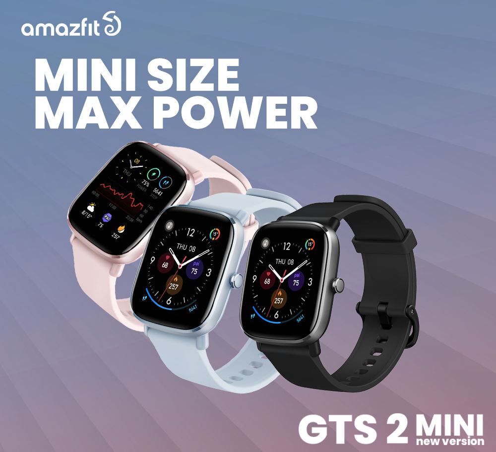 Amazfit GTS 2 mini new version with 1.55″ AMOLED screen, GPS, 68+ sports  modes launched in India for Rs. 5999
