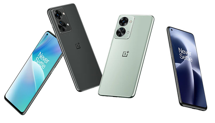 OnePlus Nord 2T with 6.43″ FHD+ 90Hz AMOLED display, Dimensity 1300, 80W fast charging surfaces in a listing