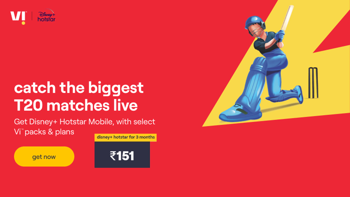 Vi launches Rs. 151 prepaid plan with Disney+ Hotstar Subscription