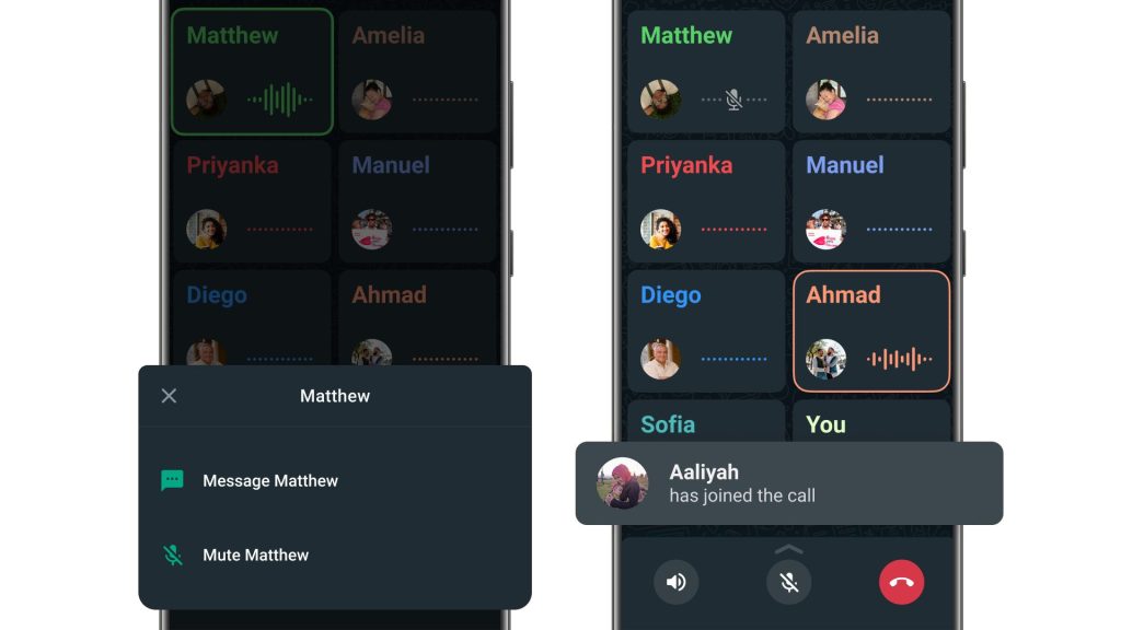 how to mute whatsapp group call on android