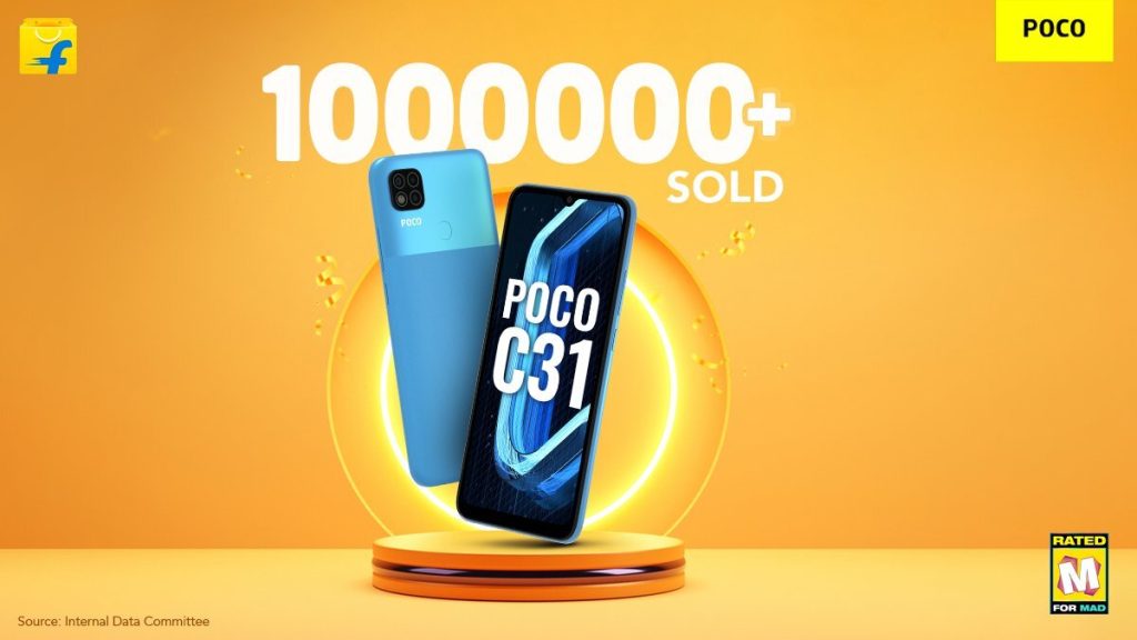 POCO C31 clocks sales of 1 million units in India