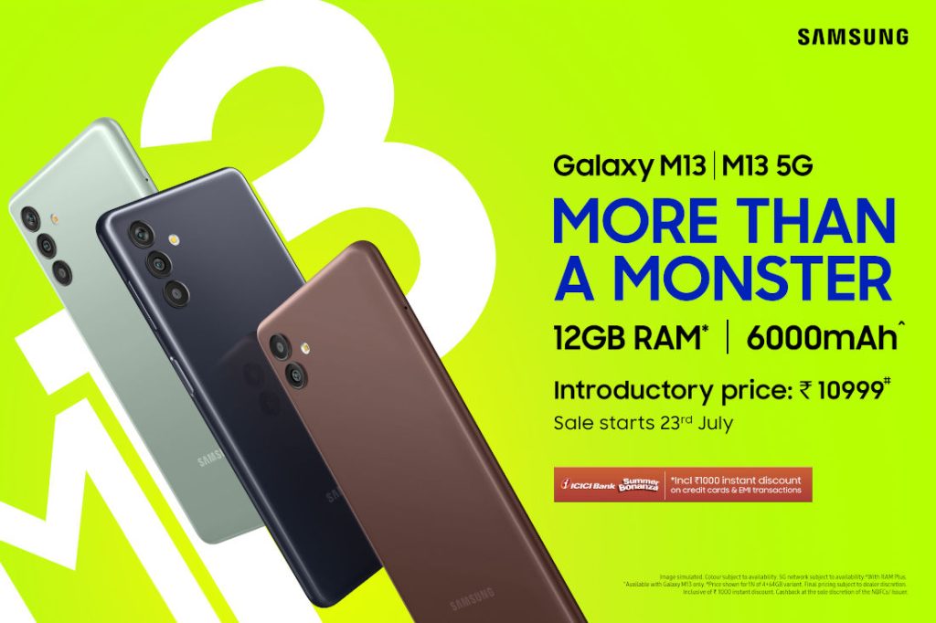 Samsung Galaxy M13 and Galaxy M13 5G launched in India starting at Rs. 11999