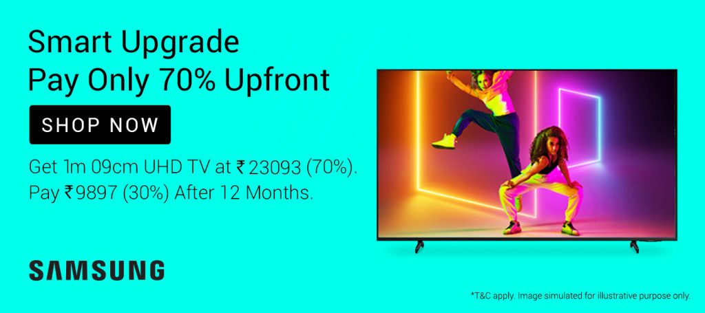 Samsung TV Smart Upgrade Program: Pay 70% now, and the rest in a year