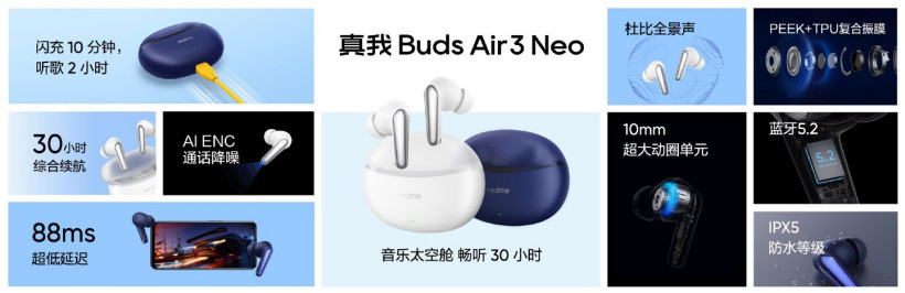 realme Buds Air 3 Neo with up to 30 hours Playback & Fast Charge