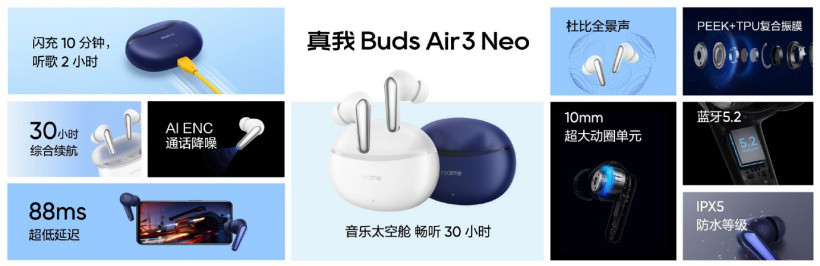 Realme Buds Air 3 - Fiche technique 