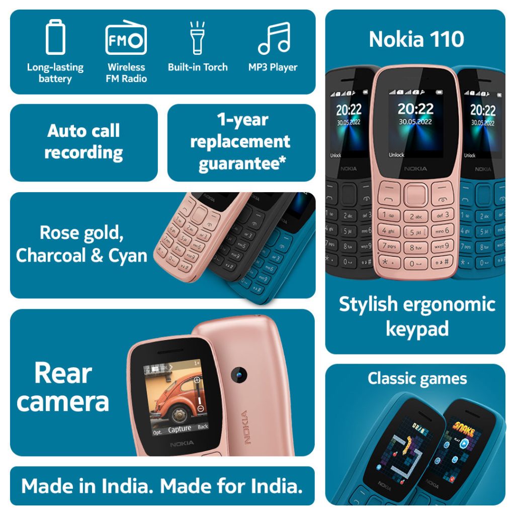 Nokia 110 2022 feature phone launched in India