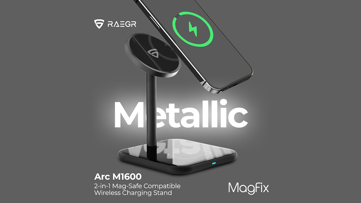 RAEGR MagFix Arc M1600 2-in-1 Wireless charger stand launched for Rs. 3999