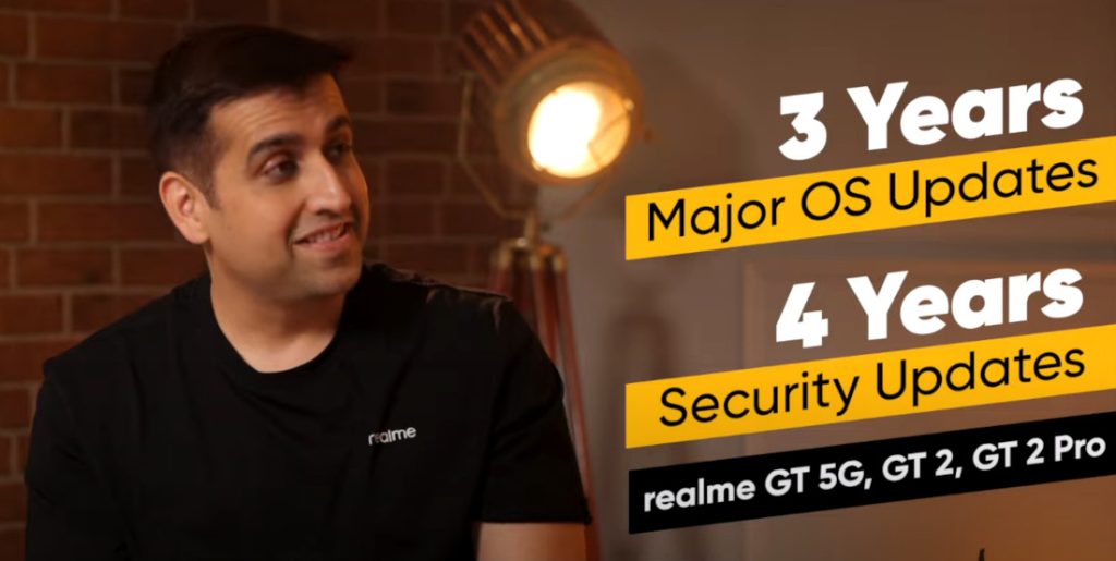 realme GT 5G will also get 3 years of Android OS updates and 4 years of security updates