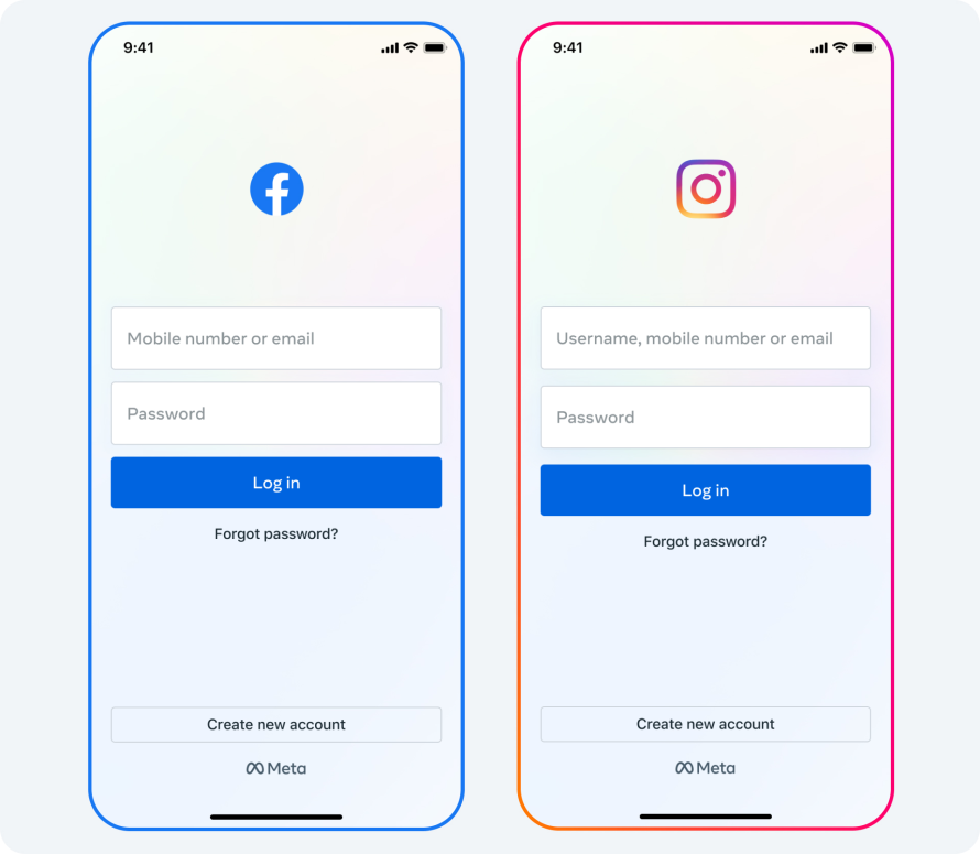 New Account Registration And Login Flows For Facebook And Instagram
