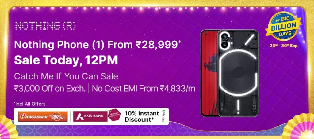 nothing phone 1 flipkart big billion days