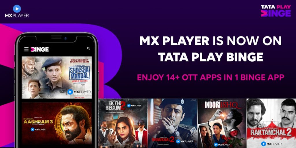 Tata Play Binge adds MX Player, now offers 17 OTT apps