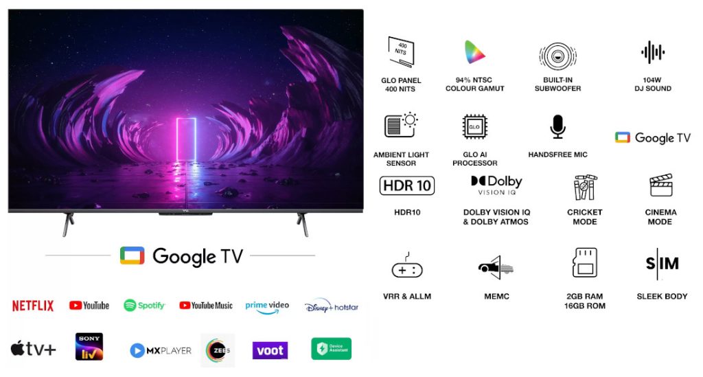 Vu GloLED 50″, 55″ and 65″ LED TVs with Google TV, 104W speaker, DJ Subwoofer launched starting at Rs. 35,999