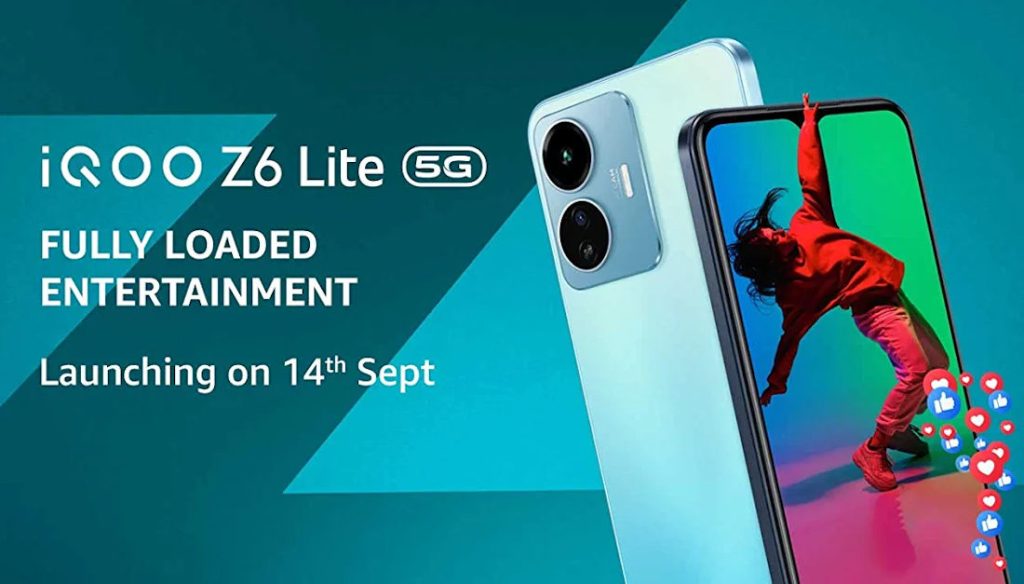 iQOO Z6 Lite 5G launching in India on September 14