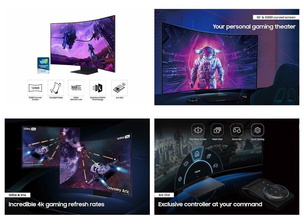 Samsung Odyssey Ark 55 4K HDR 165 Hz Curved Gaming Monitor