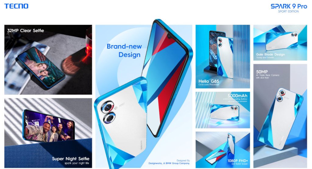 TECNO Spark 9 Pro Sport Edition designed by BMW Designworks announced