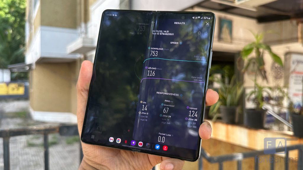 Samsung Galaxy Z Fold4 5G Speed Test in India