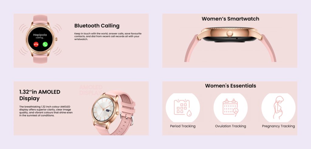 HapiPola launches Woman centric Floral smartwatch with 1.32