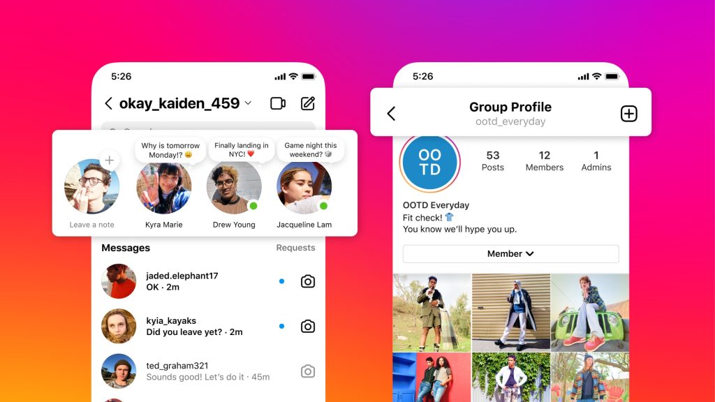 Instagram rolls out Notes, Group Profiles and more