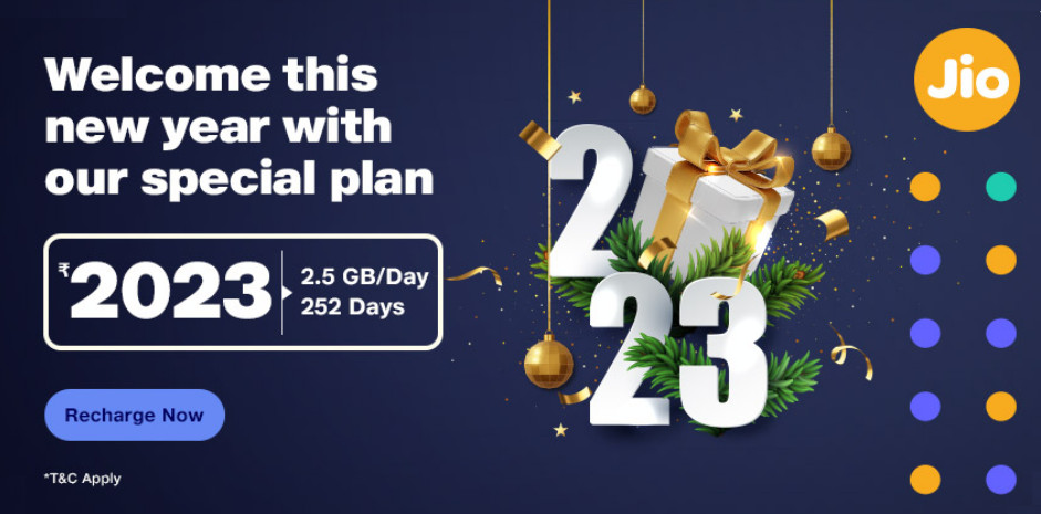 Jio Launches Rs 2023 New Year Plan With 2 5GB day Data