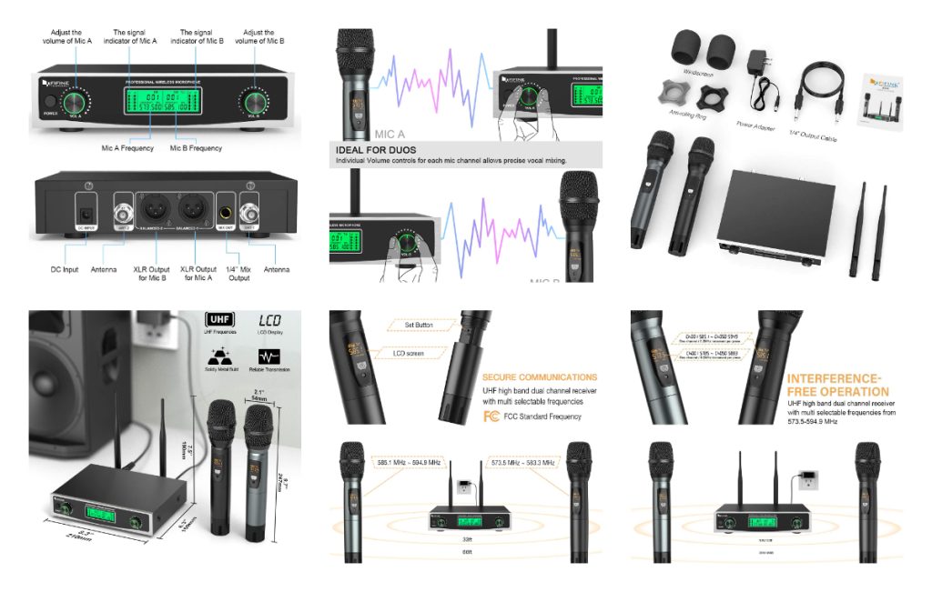 FIFINE K040 Dual Wireless Handheld Microphones System with