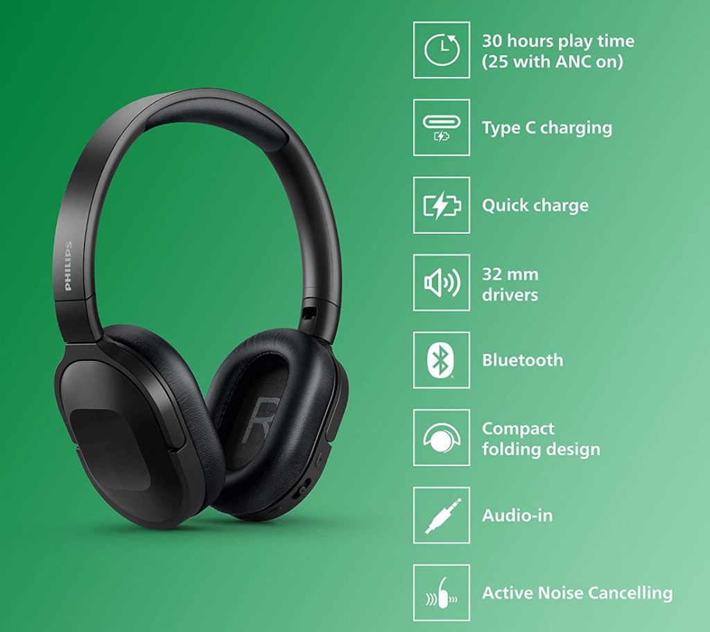 Philips TAH8506BK ANC headphones with up to 60h playback launched