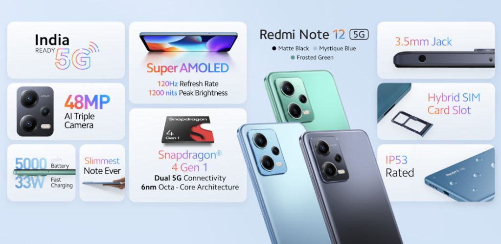 Xiaomi Redmi Note 12 Smartphone  4GB+128GB / 6GB+128GB / 8GB+