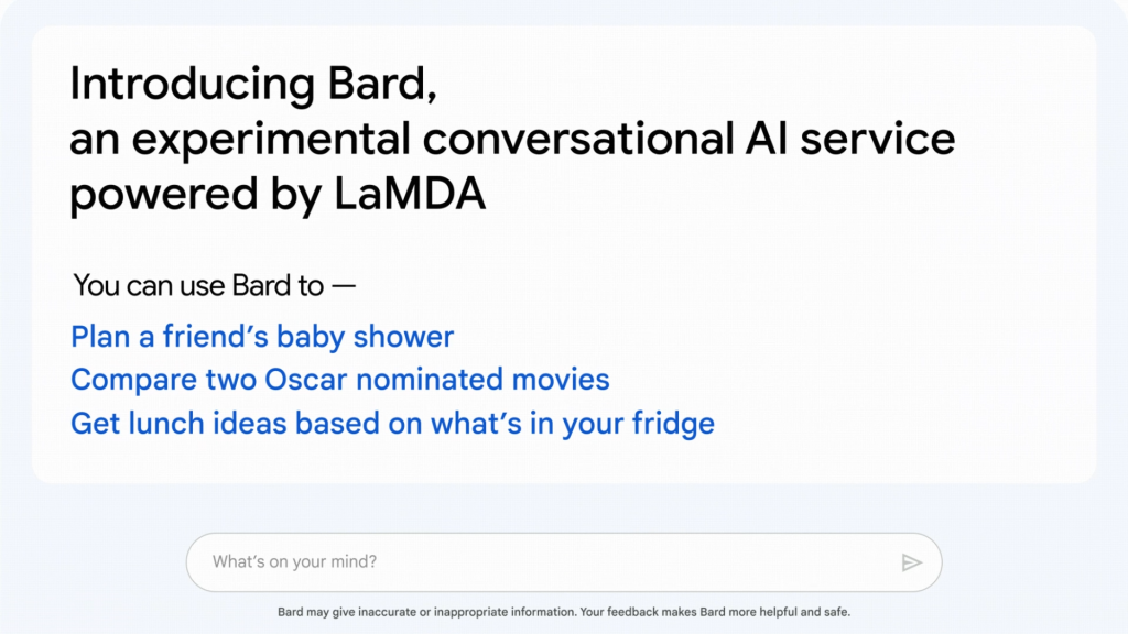 Google Bard AI Service ChatGPT