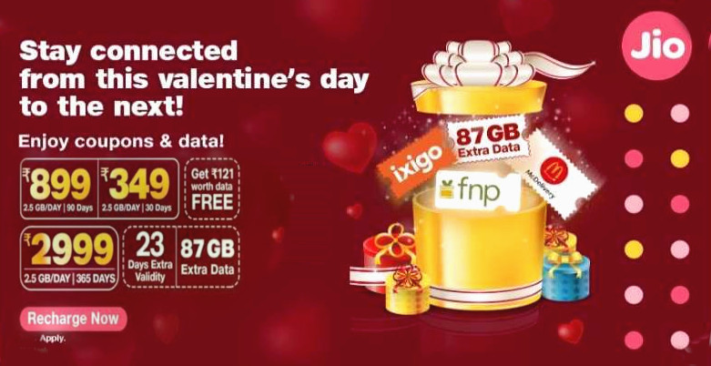 Jio Valentine’s Day offer: Extra data, coupons and more