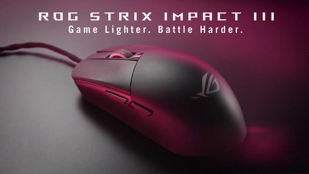 Mouse Gaming ASUS ROG Strix Impact, Ottico, Leggero, Ergonomico, Ambidestro, Con AURA Sync, Nero