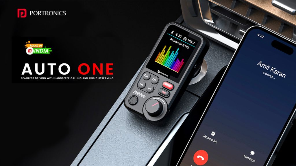 Portronics ‘Auto One’ Bluetooth Car Music Streamer Mobile Charger with QC3.0 support launched