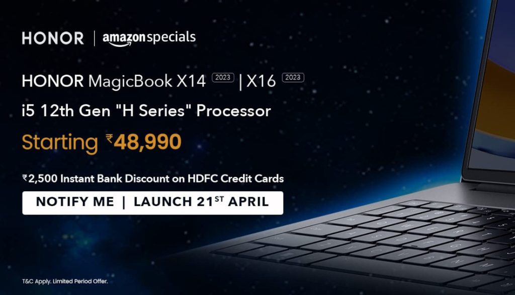 HONOR MagicBook X14 and X16 2023 with Intel Core i5 12th Gen ‘H Series’ processor launching in India on April 21