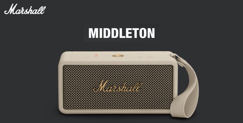 Marshall Middleton 60 W Portable Bluetooth Speaker, Cream 