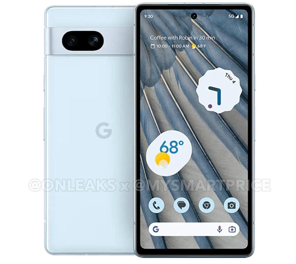 Google Pixel 7a renders surface in 3 colours