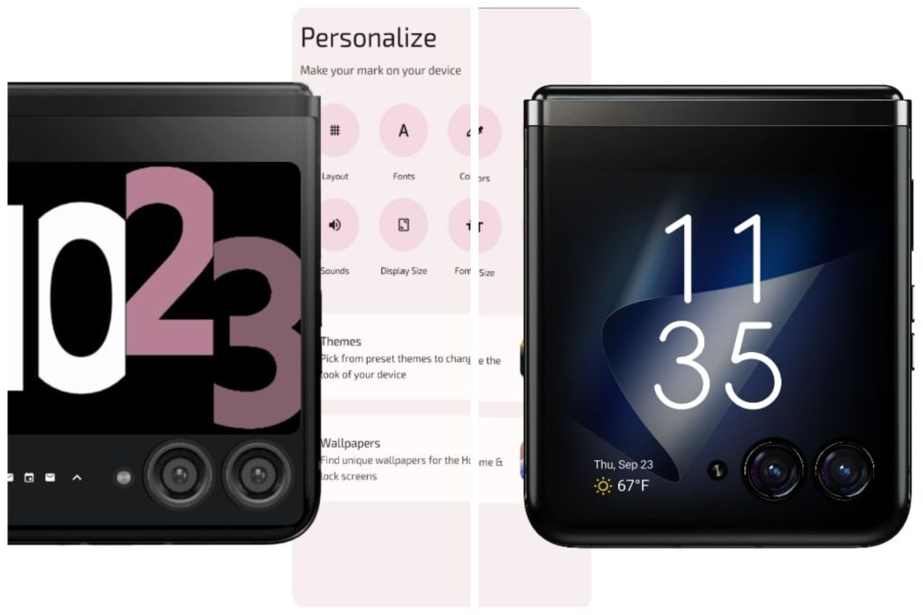 motorola razr 40 Ultra’s 3.5″ cover screen personalization features surface