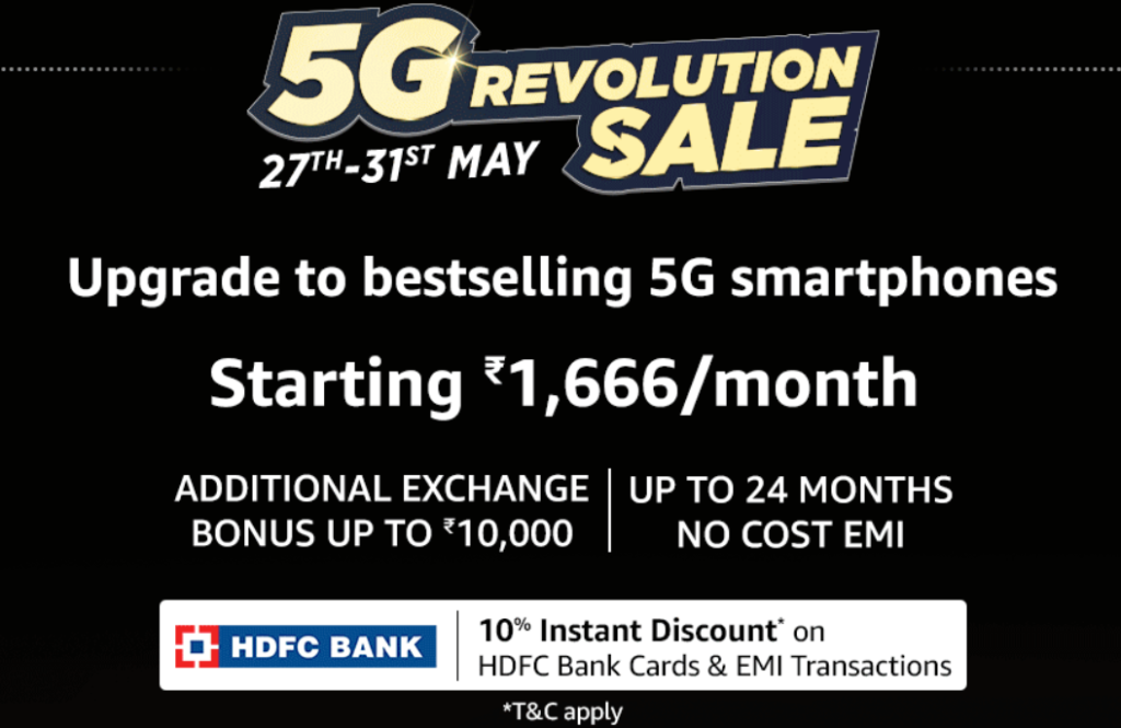 Amazon 5G Revolution Sale: Deals, offers on 5G Smartphones