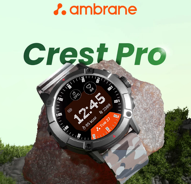 Ambrane Crest Pro with 1.52″ display, Rugged design, Bluetooth calling, up to 7 days of battery life launched for Rs. 2499