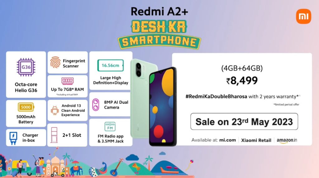 Xiaomi Redmi A2 Plus (64 GB Storage, 5000 mAh Battery) Price and features