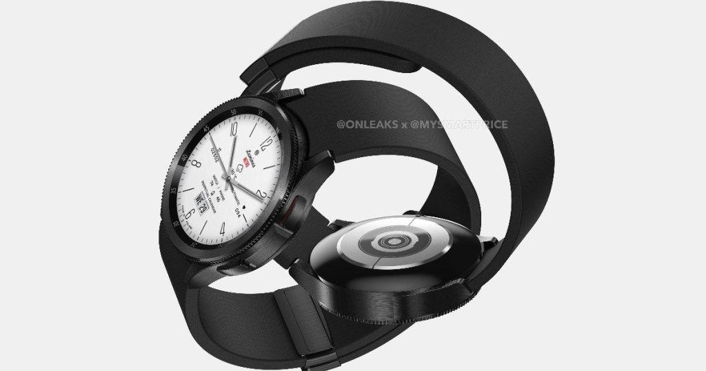 Samsung Galaxy Watch 6 Classic with rotating bezel surfaces in renders