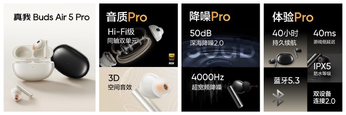 realme Buds Air 5 Pro with dual drivers, LDAC, up to 50dB ANC, up to 40h  total playback announced