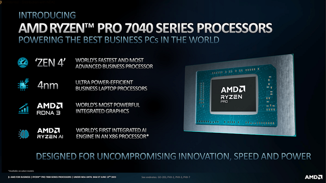 AMD Ryzen PRO 7000 and 7040 Series processors announced