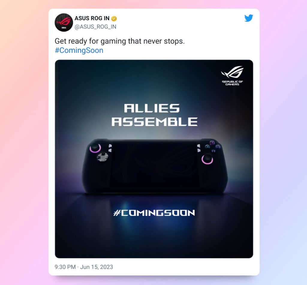 Asus ROG Ally 2023: To launch handheld gaming device in India on July 7:  Details