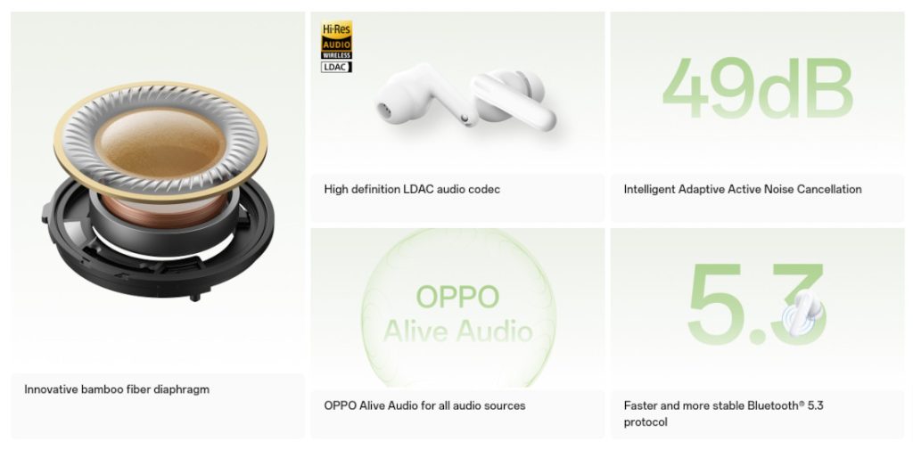 OPPO ENCO Air 3 Air3 TWS Earphone Wireless Bluetooth 5.3 Earbuds AI Noise  Cancelling Wireless Headphone