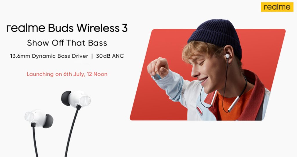 realme Buds Wireless 3 with 30db ANC launching in India on July 6