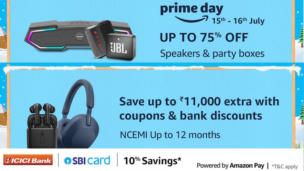 Amazon Prime Day Sale Discounts on Headphones Speakers and more