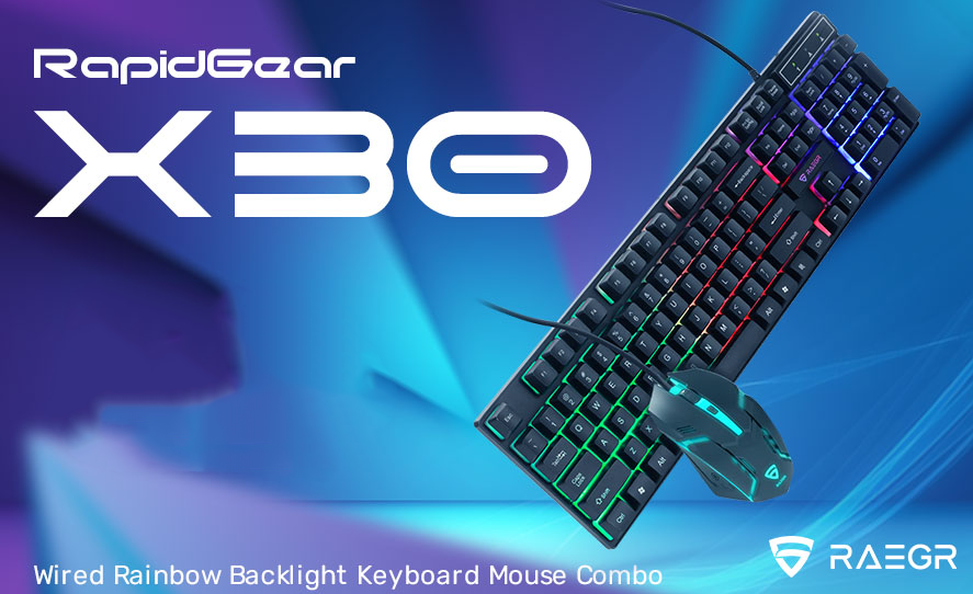 RAEGR RapidGear X30 Wired RGB Gaming Keyboard-Mouse combo launched for Rs. 799