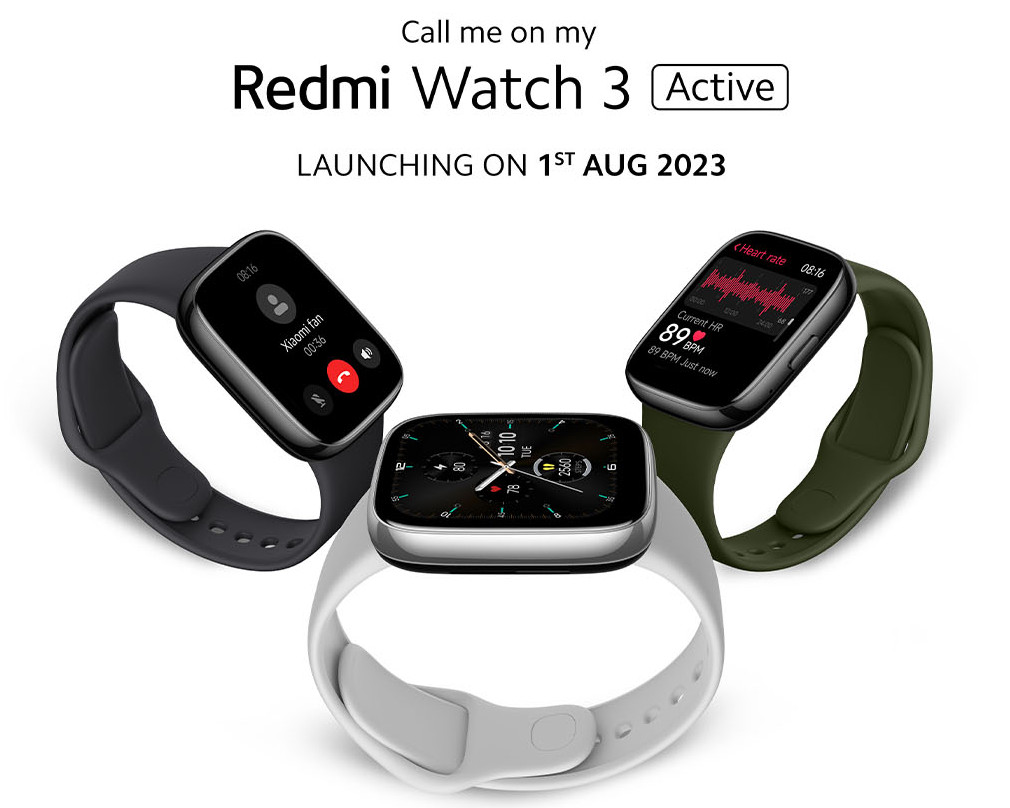 Redmi Watch 3 Active with Bluetooth calling launching in India on August 1