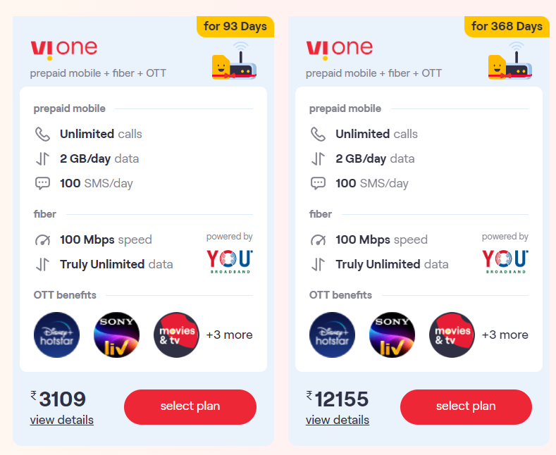 Vi Launches Vi One Bundled Service With Fiber Mobile And OTT