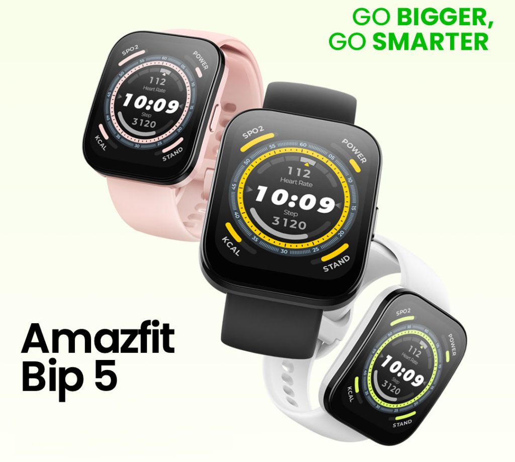 Amazfit Bip 5 Smart Watch with Ultra Large Screen & Bluetooth Calling –  Pastel Pink 