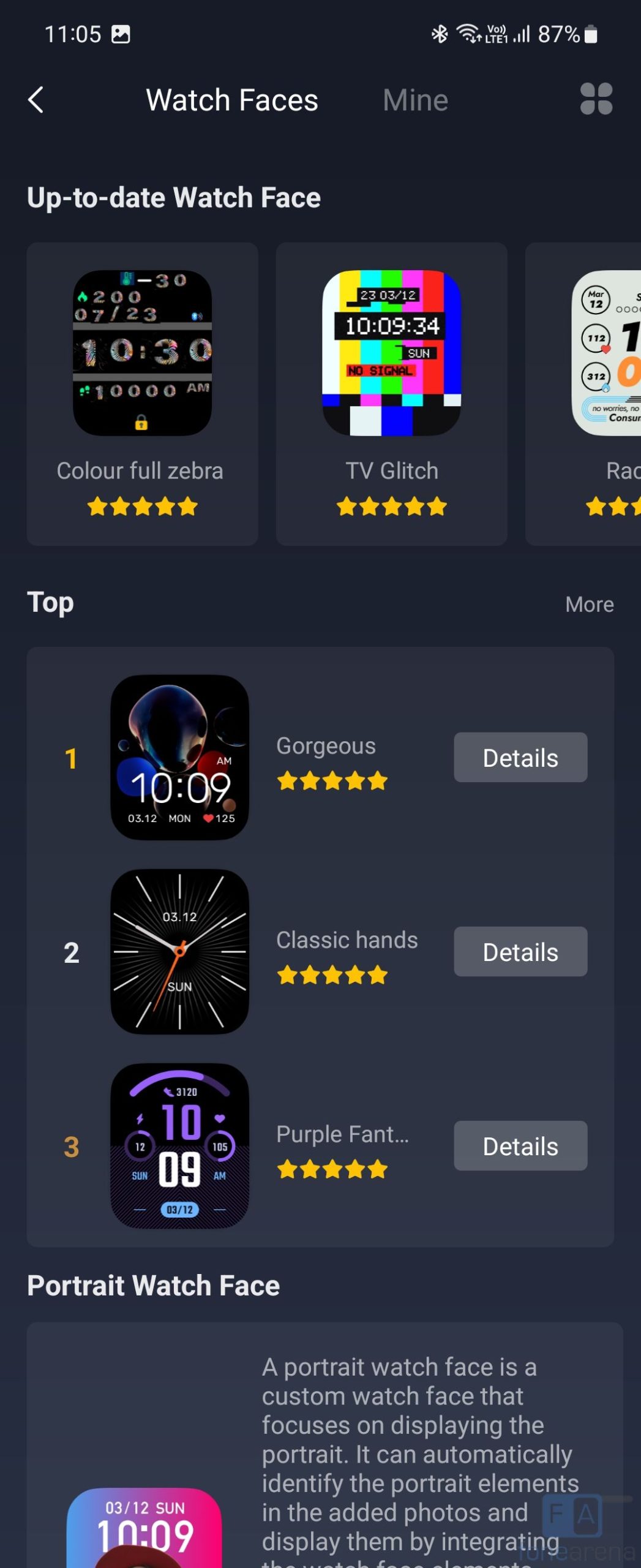 Amazfit bip 12 hour watch sales faces ios