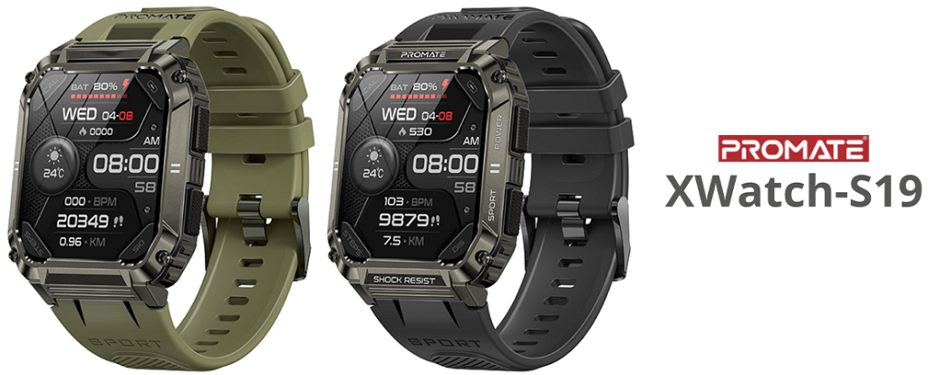 Promate XWatch-S19 rugged smartwatch with 1.95″ display, Bluetooth calling launched
